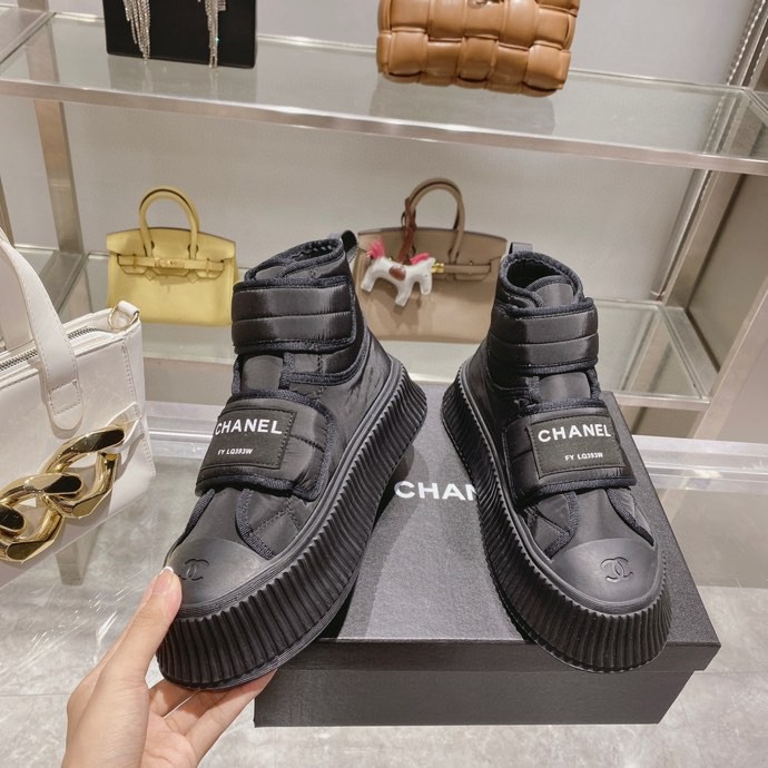 Chanel Sneakers Black High Top For Women