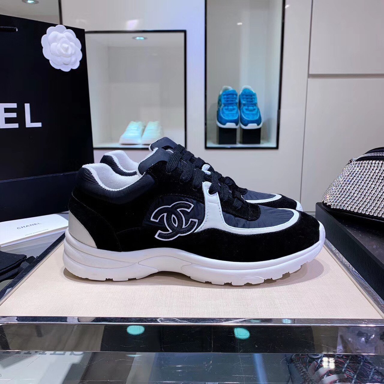 Chanel Sneakers Black/White For Women, Women’s Shoes G34360