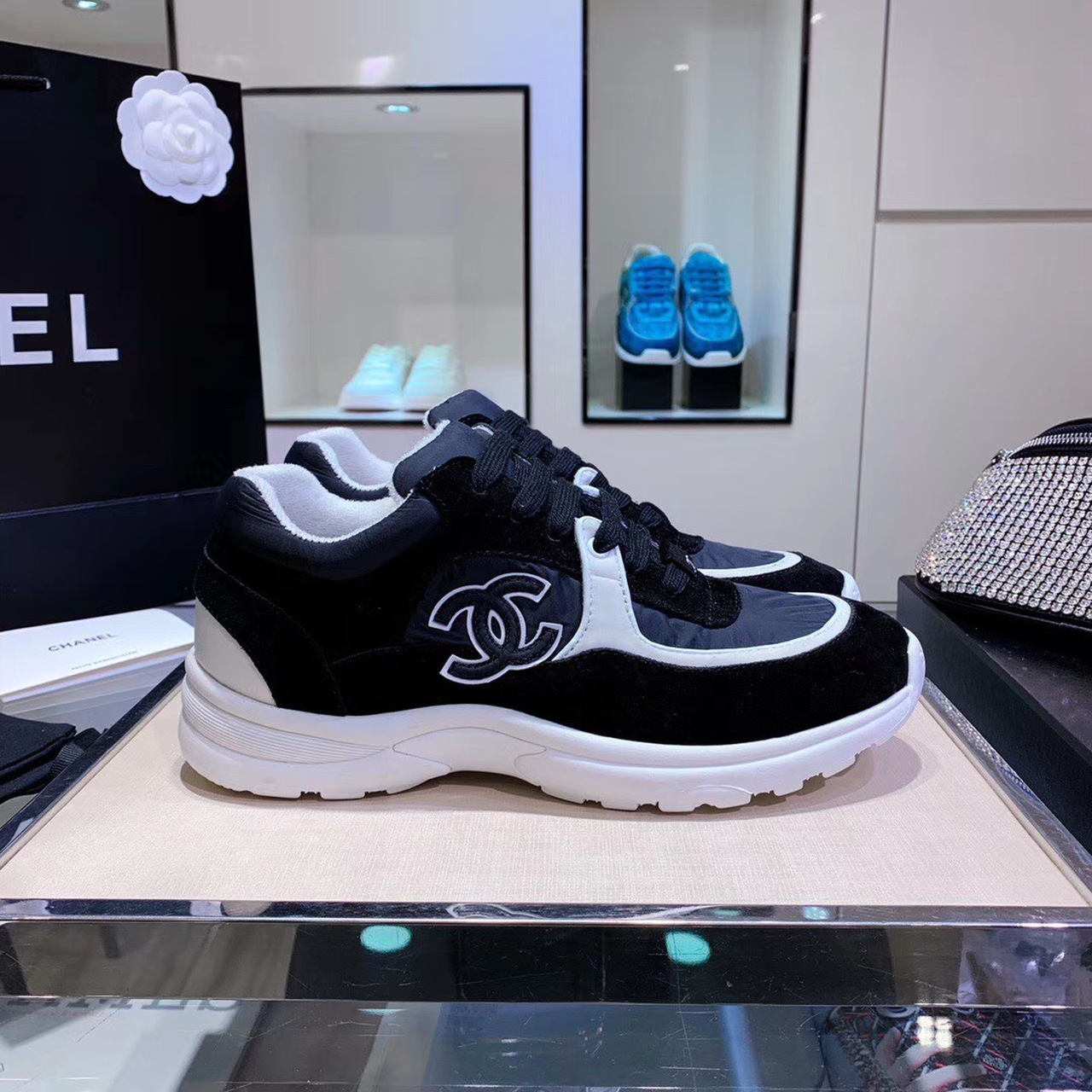 Chanel Sneakers Black/White For Women, Women’s Shoes G34360