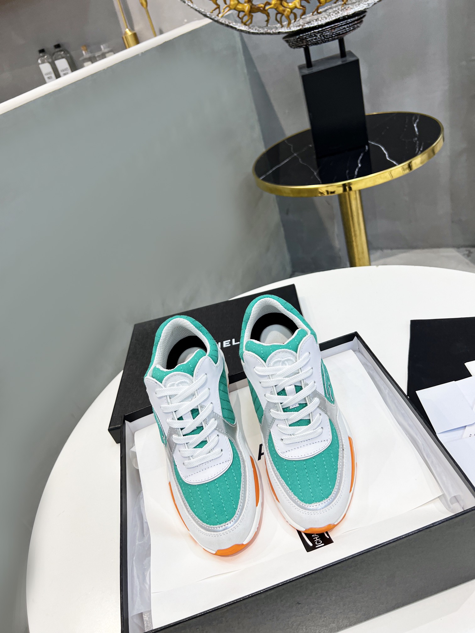 Chanel Sneakers Green For Women