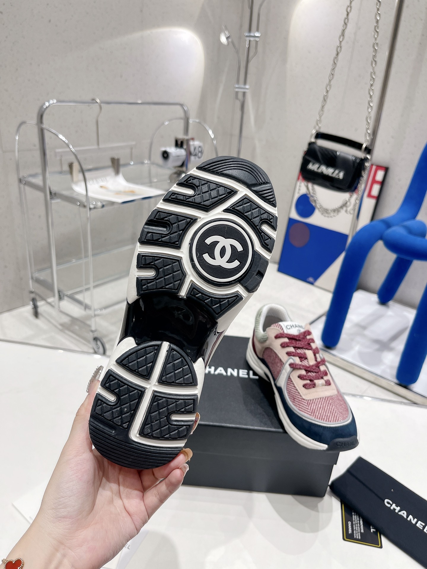 Chanel Sneakers Grey For Women