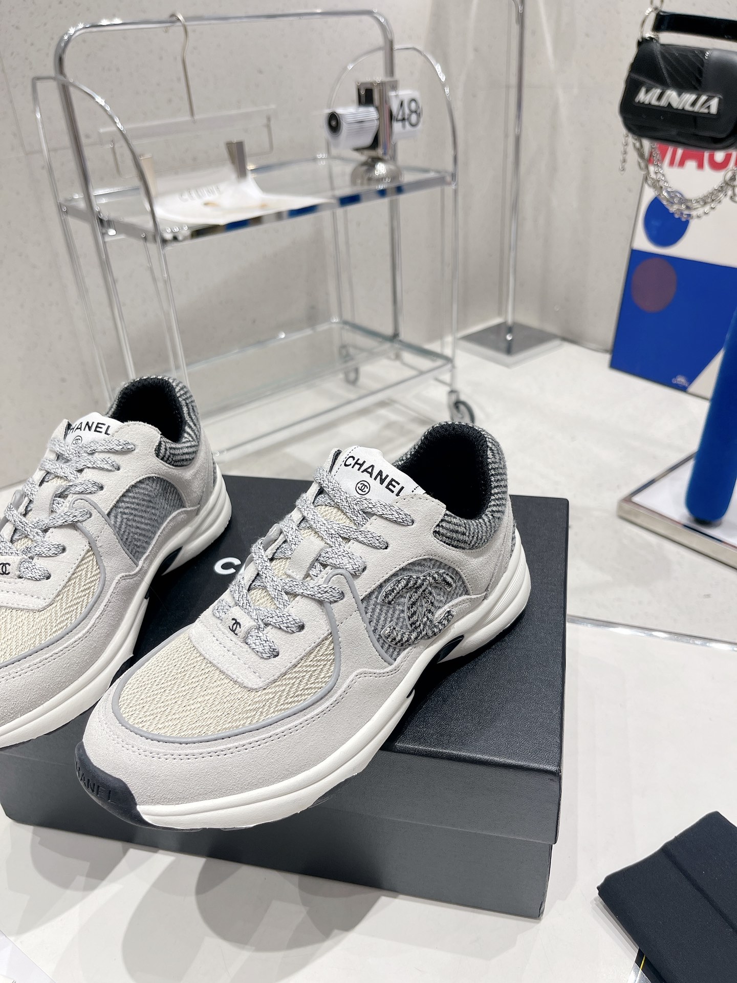Chanel Sneakers Grey For Women