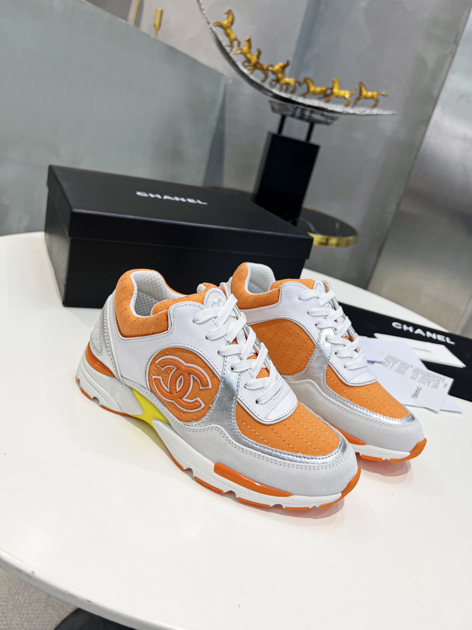 Chanel Sneakers Orange For Women