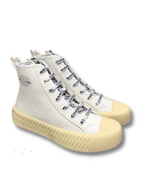 Chanel Sneakers White High Top For Women