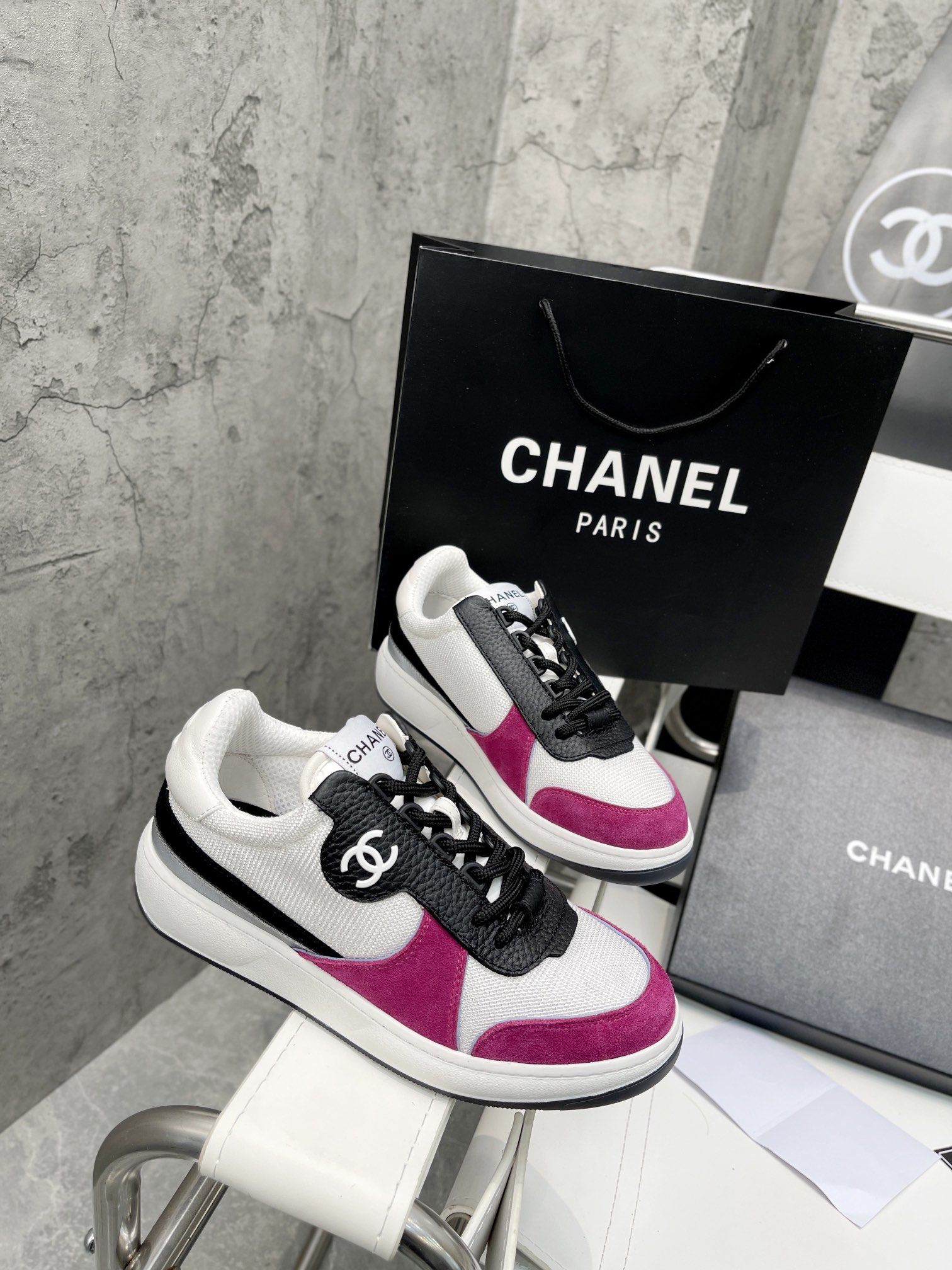 Chanel Sneakers White/Rosy For Women, Women’s Shoes