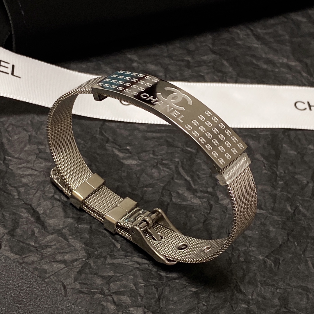 Chanel Square Bracelet Silver For Women