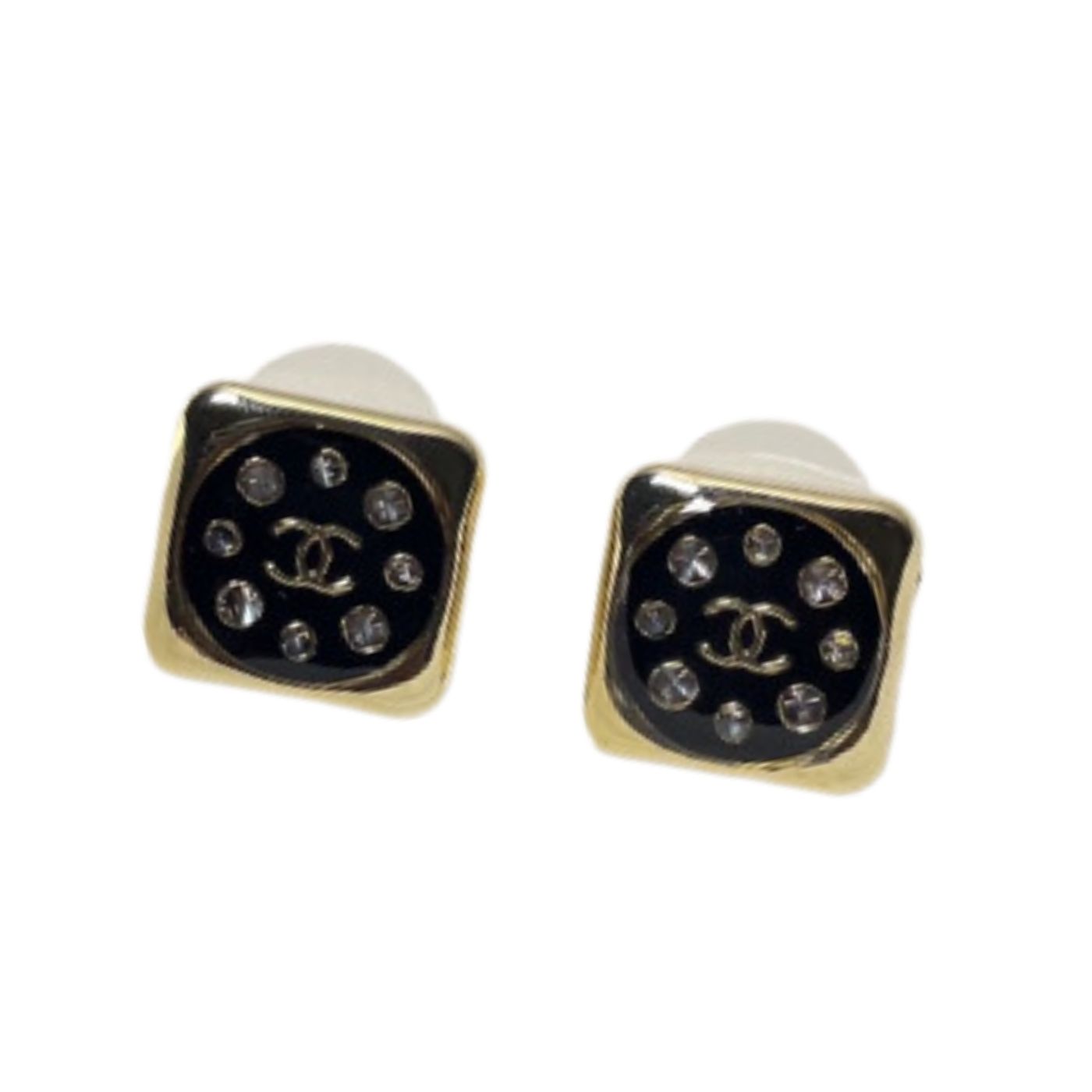 Chanel Square Earrings Black For Women