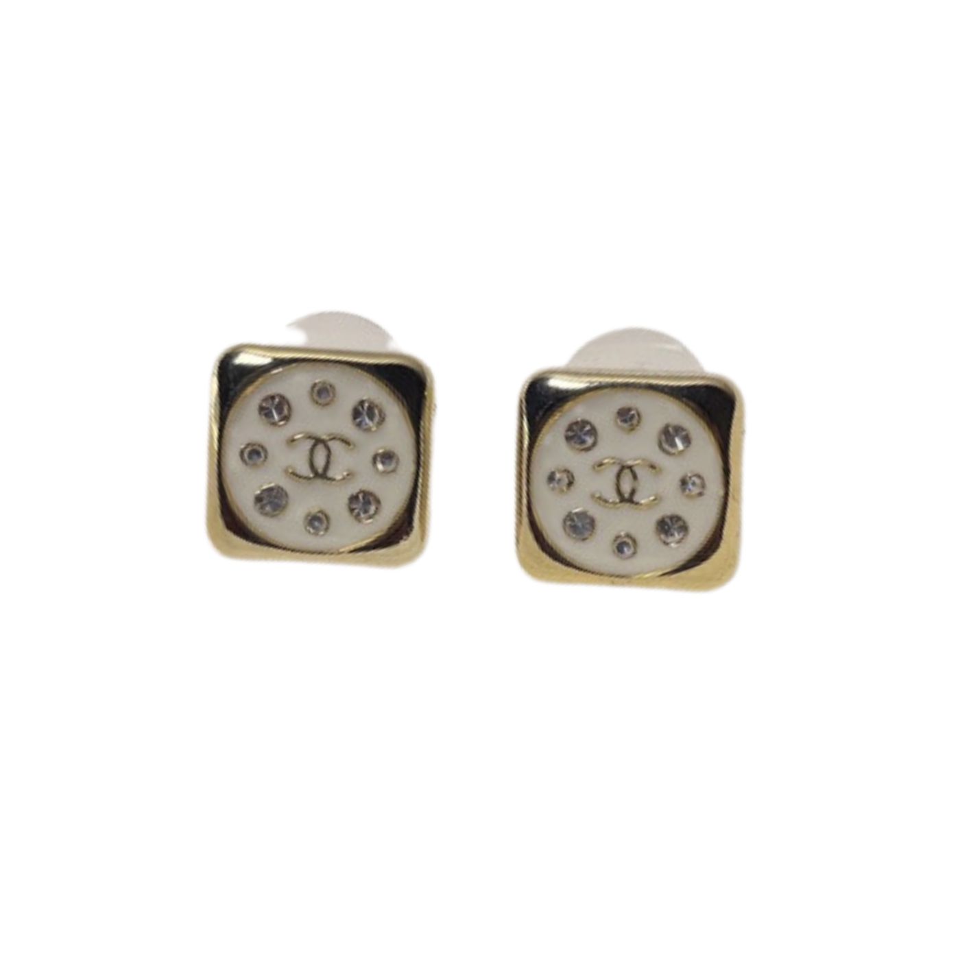Chanel Square Earrings White For Women