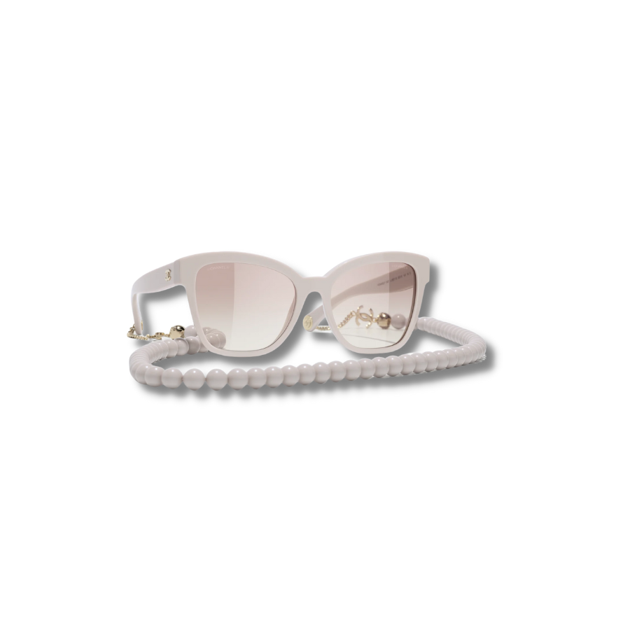 Chanel Square Sunglasses Beige And Gold For Women A71510 X08101 S9713