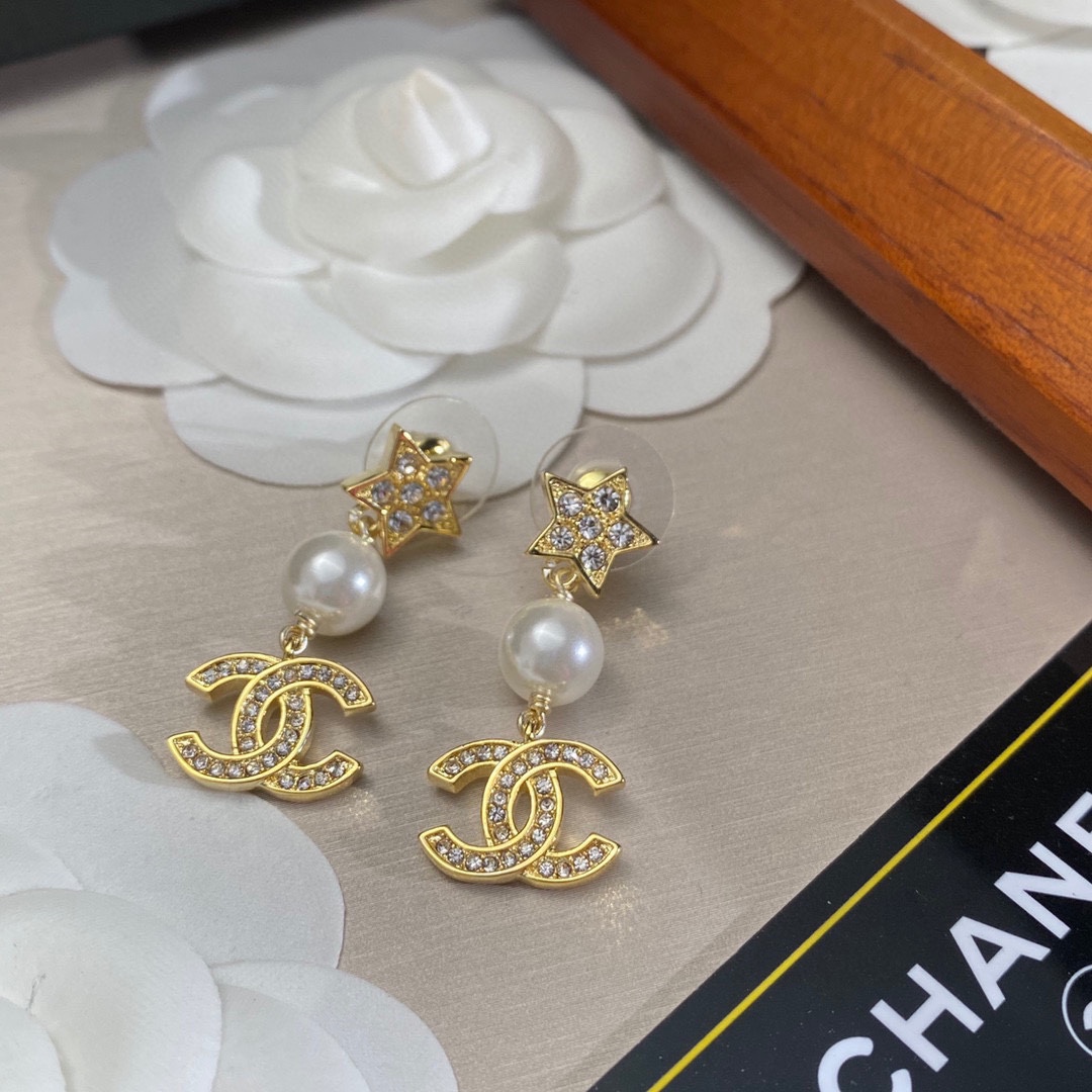 Chanel Star Earrings Gold For Women