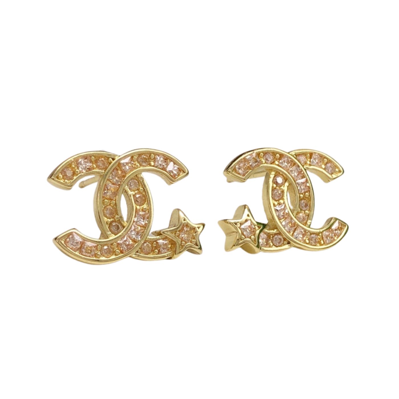 Chanel Star Series Horse Eye Star Earrings Gold For Women