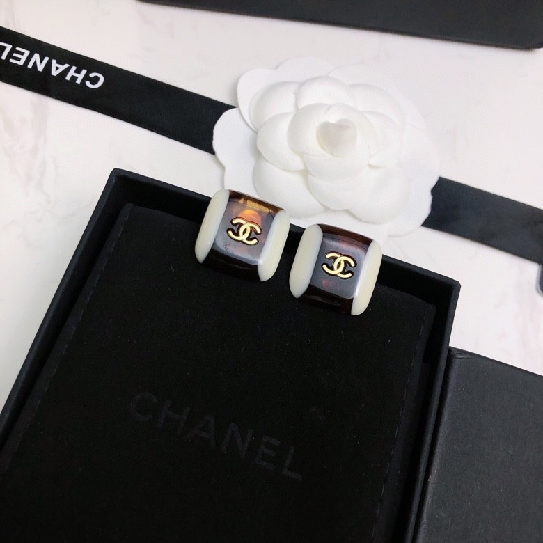 Chanel Stud Earrings Black For Women