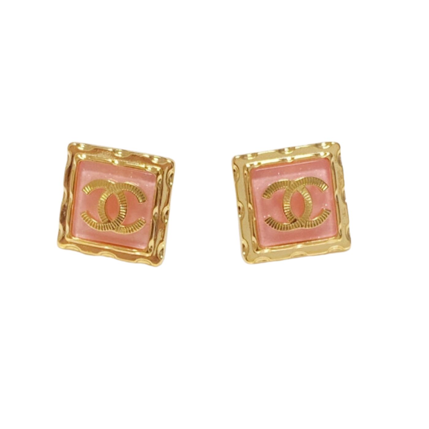 Chanel Stud Earrings Pink For Women