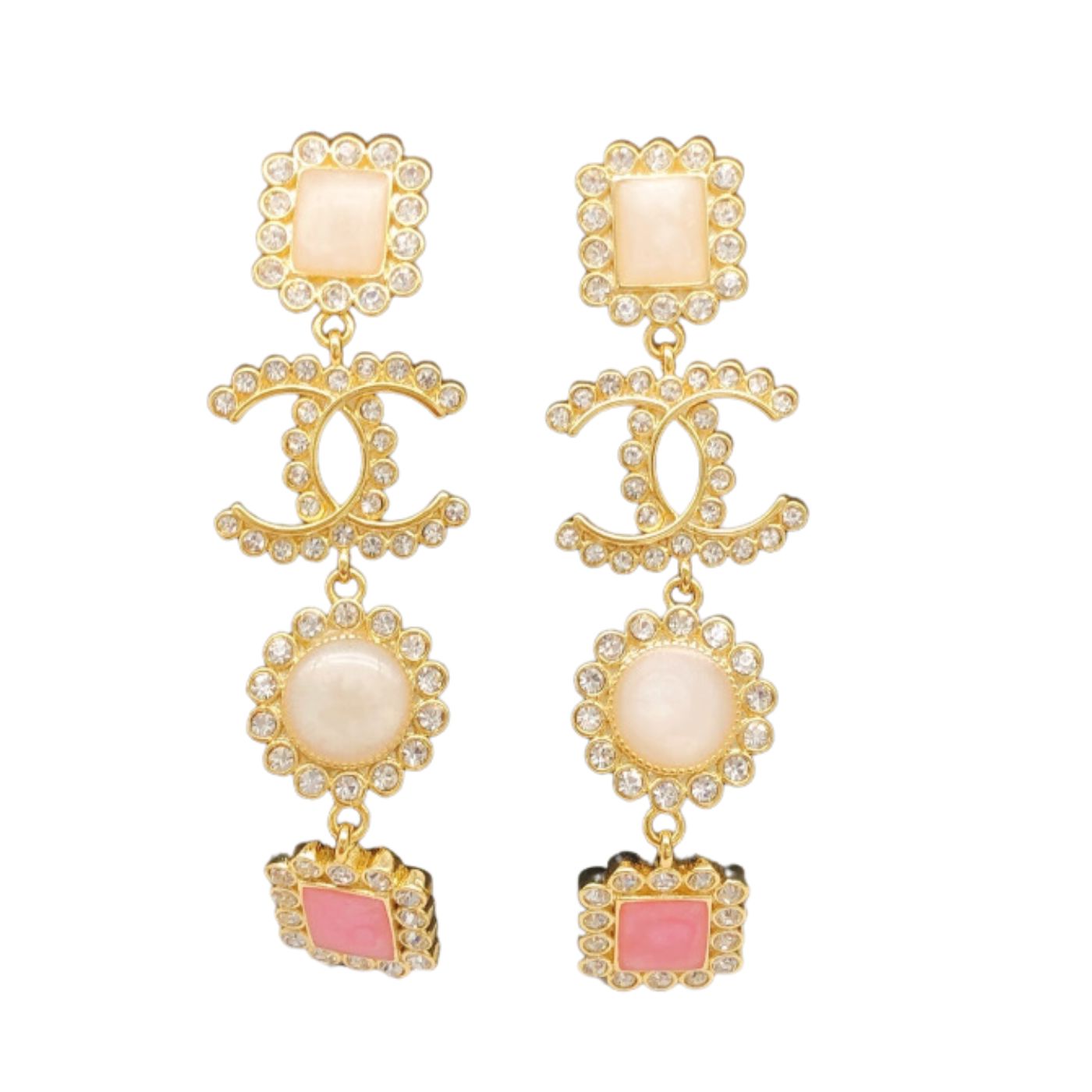 Chanel Stud Earrings Pink For Women