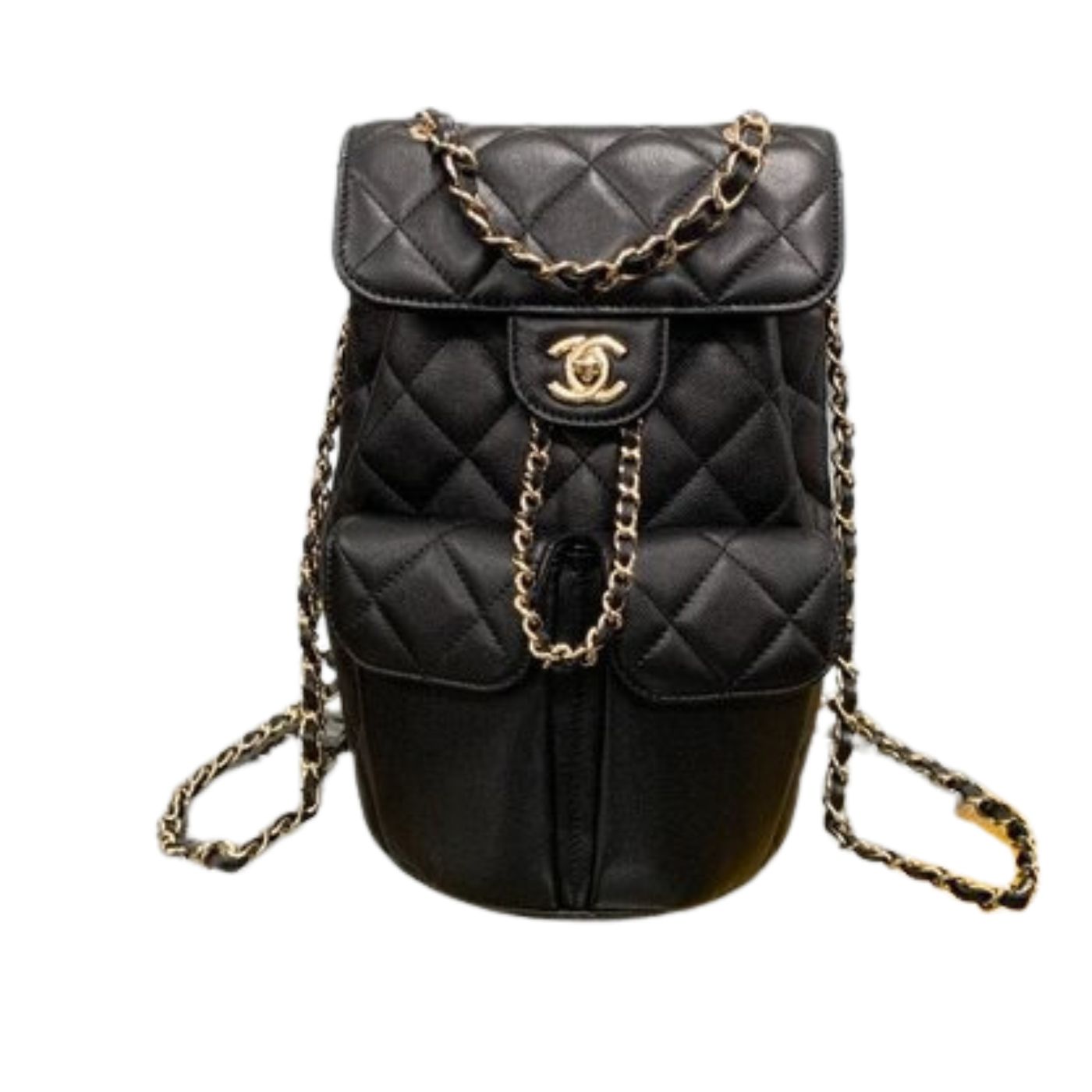 Chanel Taurus Backpack Black/White For Women 10in / 25.5cm