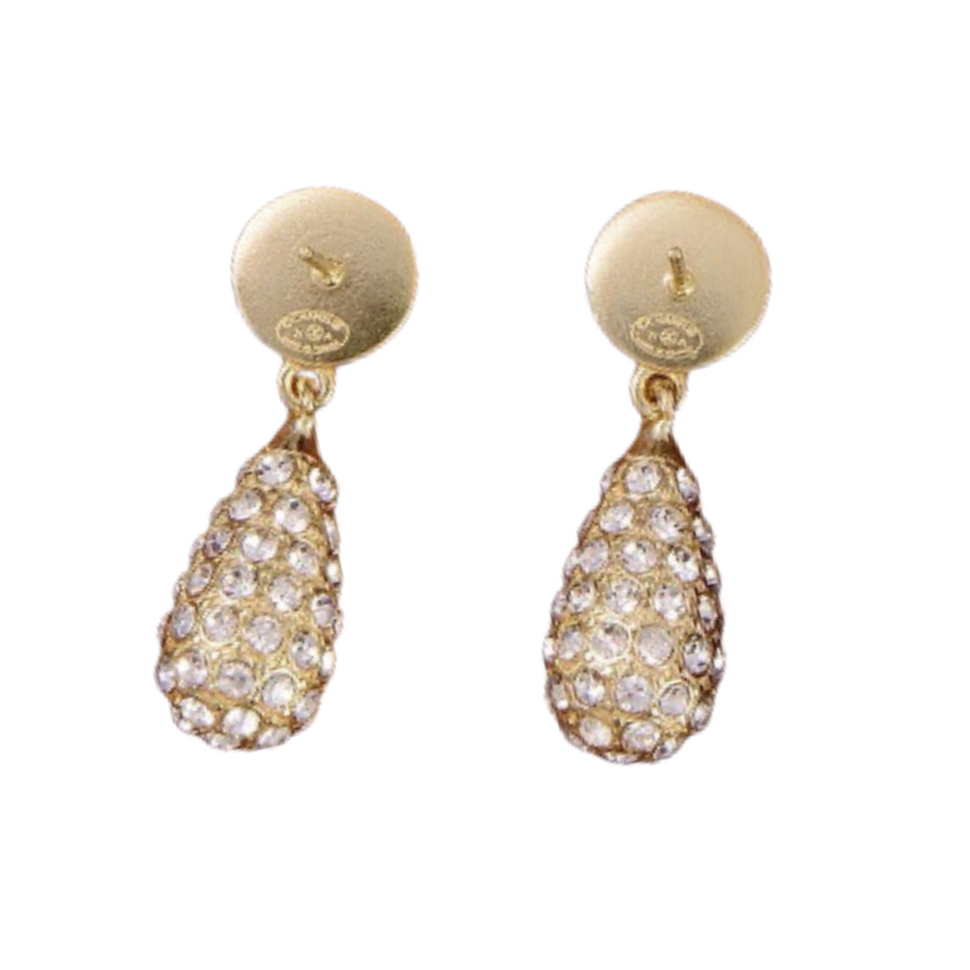 Chanel Teardrop Earrings Gold For Women