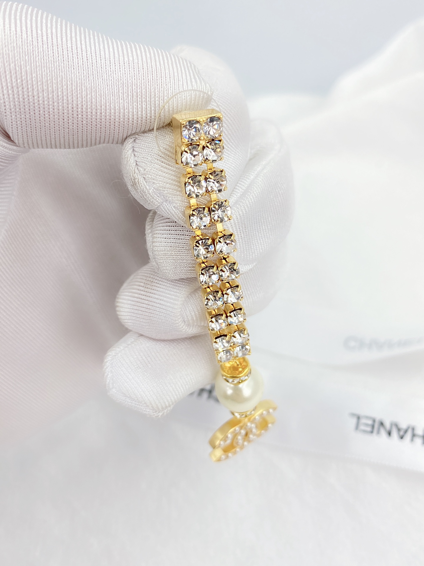 Chanel Thick Long Earrings Gold Tone For Women