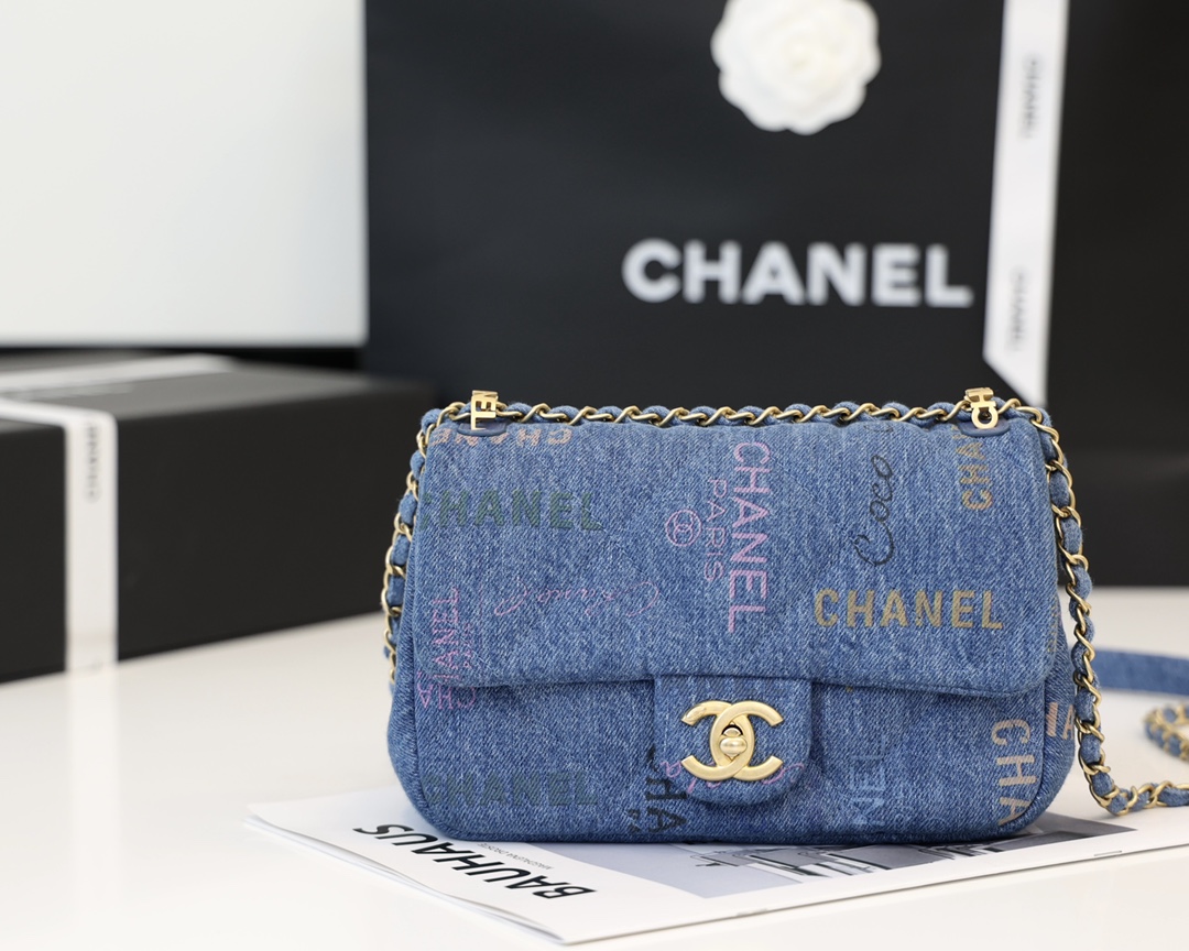 Chanel Timeless/Classique Flap Bag Blue For Women 11in/28cm