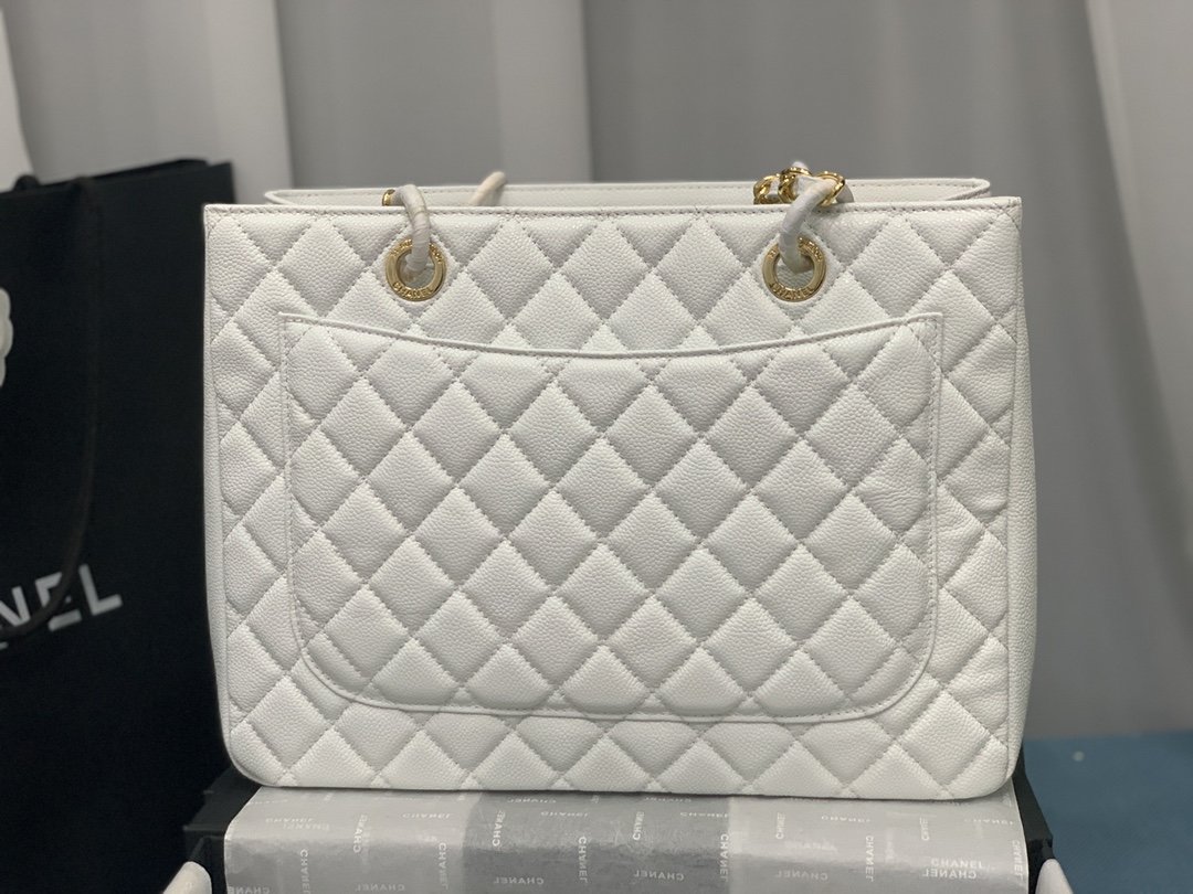 Chanel Tote Bag Spring Collection Gold Hardware White For Women 13in/33cm