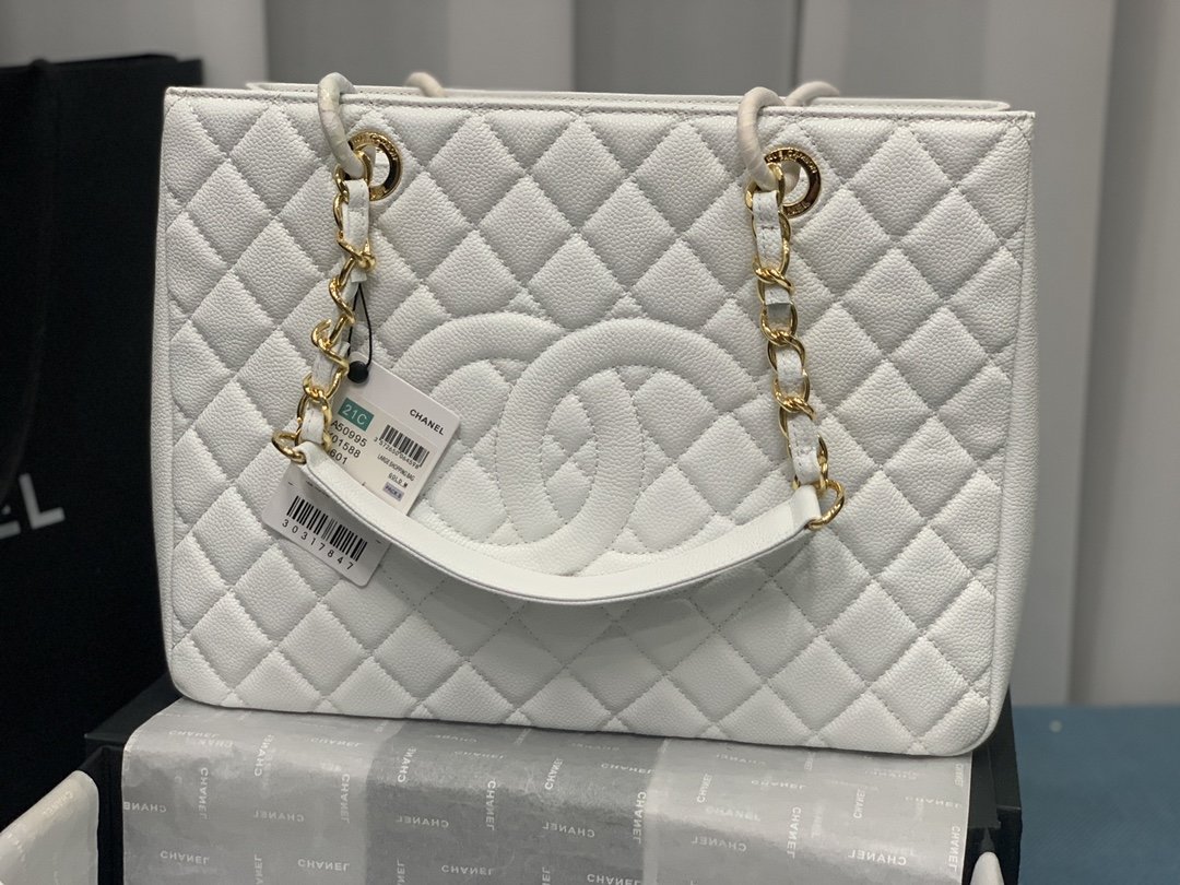 Chanel Tote Bag Spring Collection Gold Hardware White For Women 13in/33cm