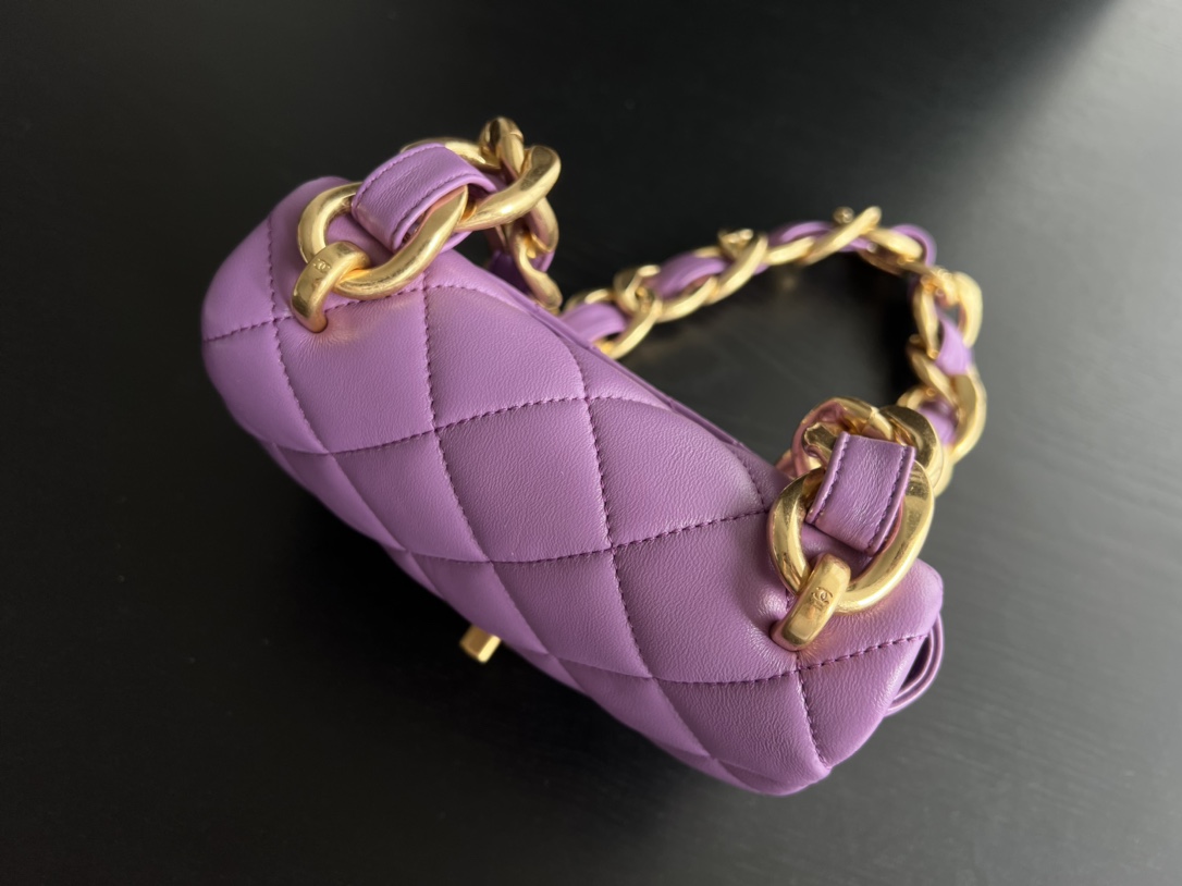 Chanel Trendy Cc Flap Bag Balck/ Purple For Women 6.7 in / 17 cm