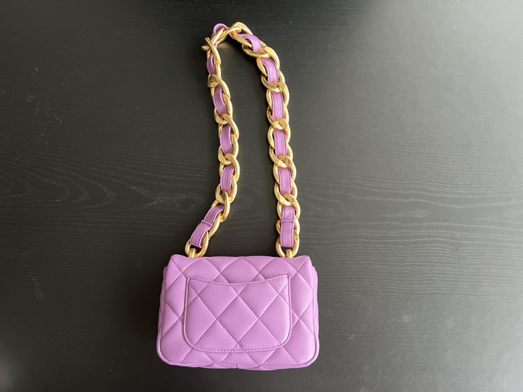 Chanel Trendy Cc Flap Bag Balck/ Purple For Women 6.7 in / 17 cm