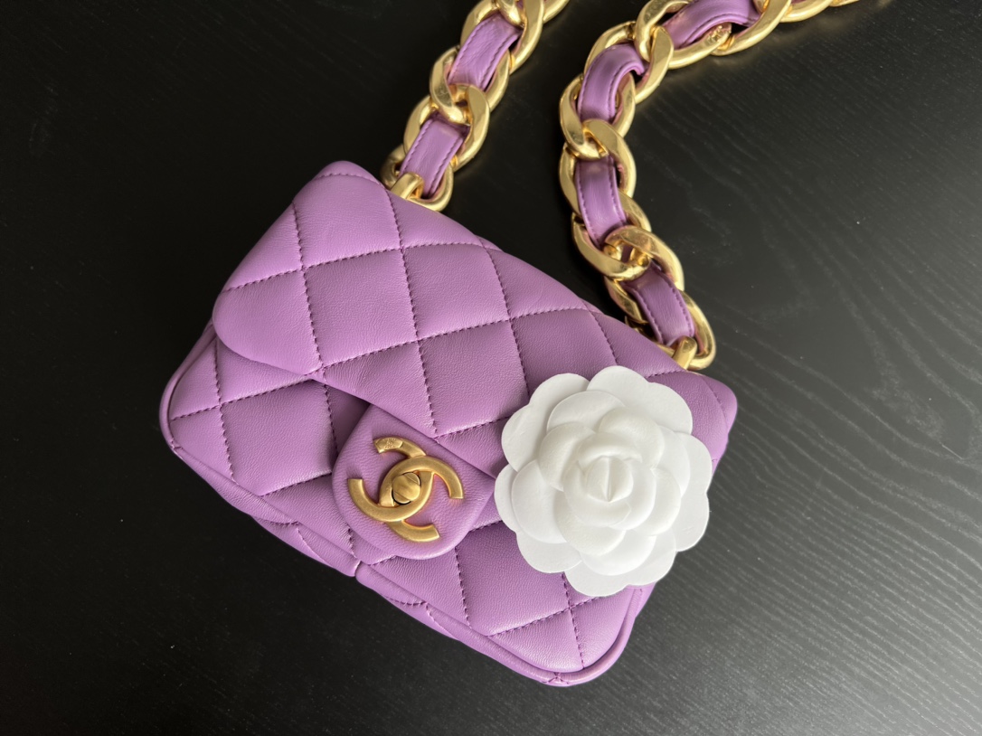 Chanel Trendy Cc Flap Bag Balck/ Purple For Women 6.7 in / 17 cm