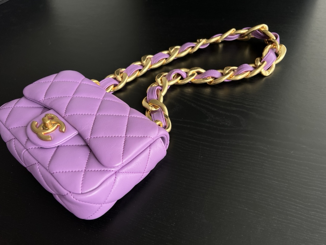 Chanel Trendy Cc Flap Bag Balck/ Purple For Women 6.7 in / 17 cm