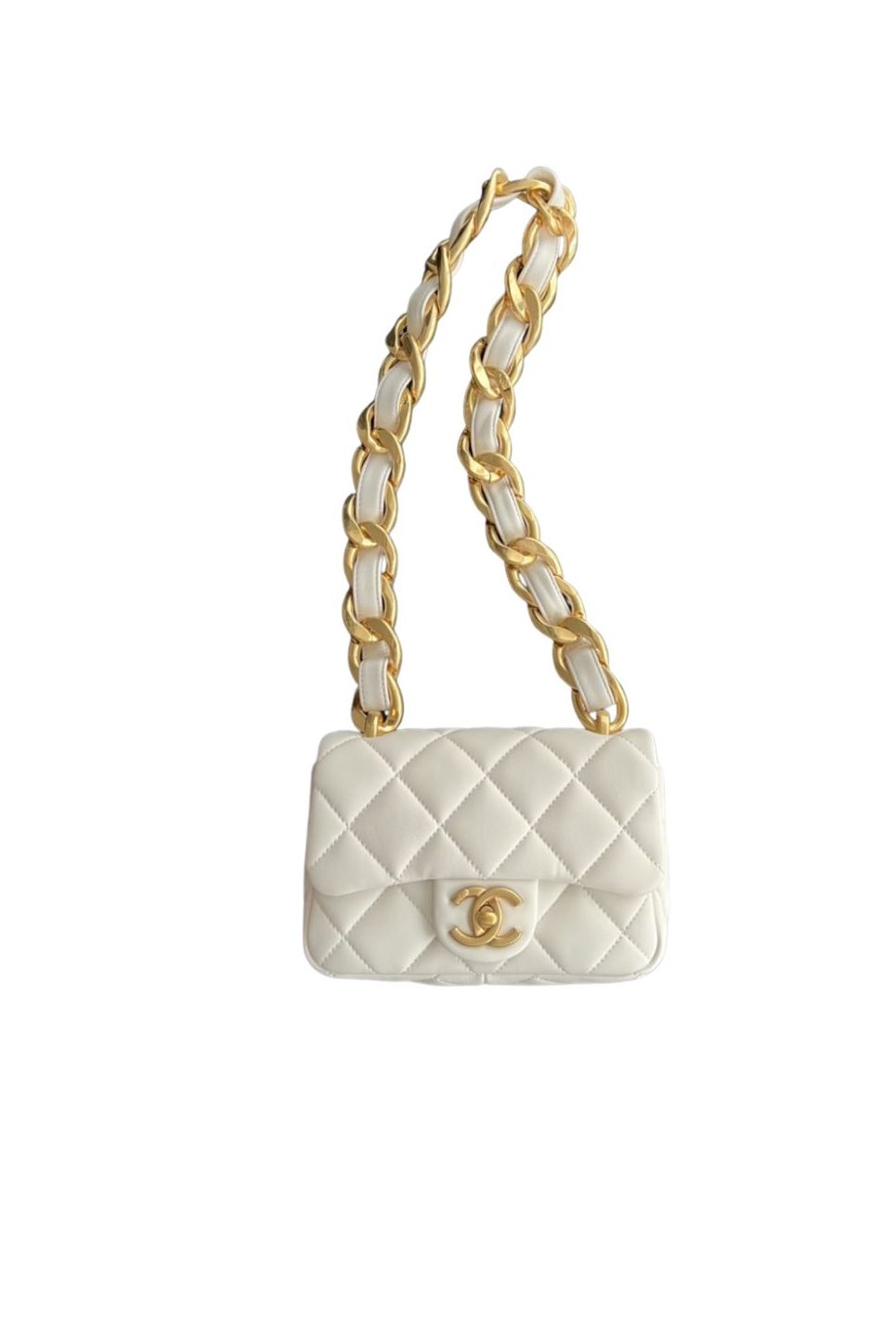 Chanel Trendy Cc Flap Bag White/ Beige For Women 6.7 in / 17 cm