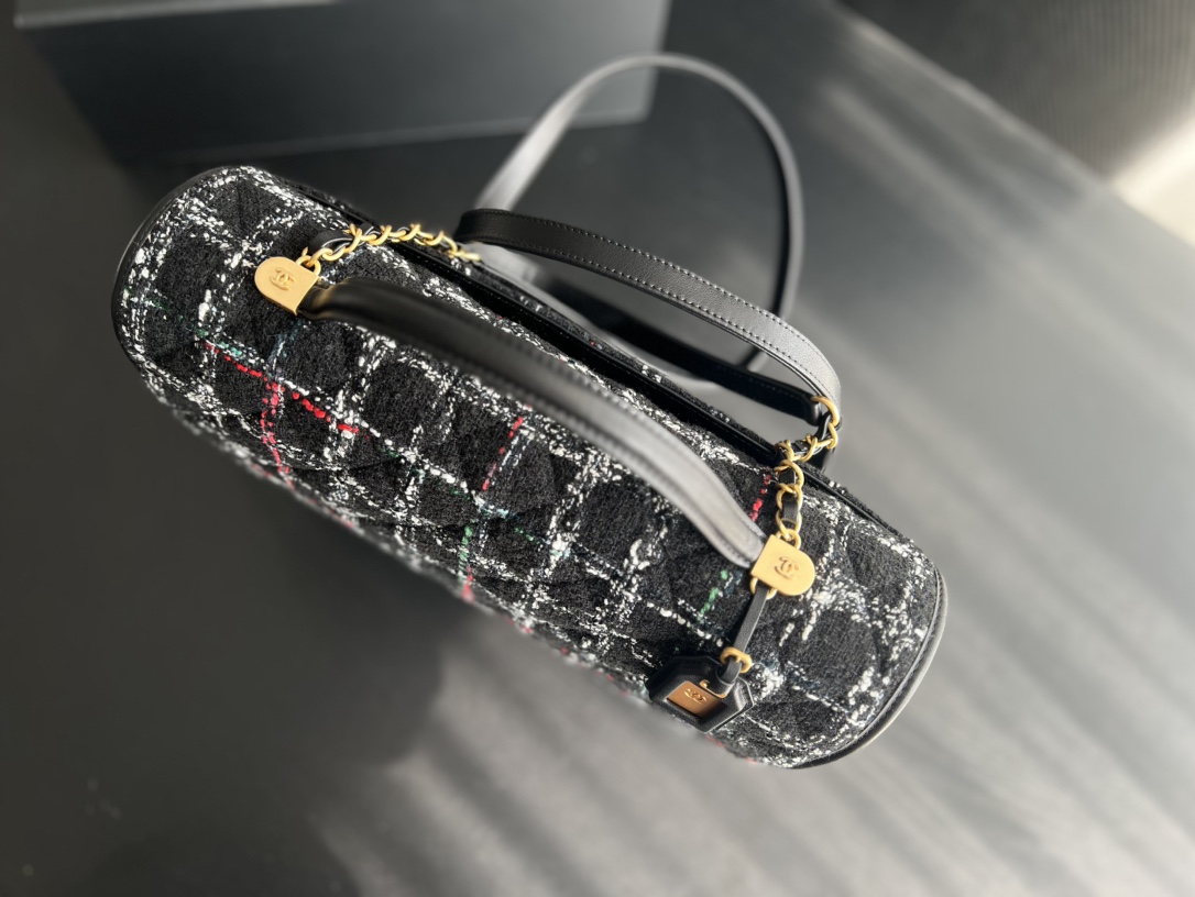Chanel Tweed Large Backpack Black/White For Women 12.5in/32cm