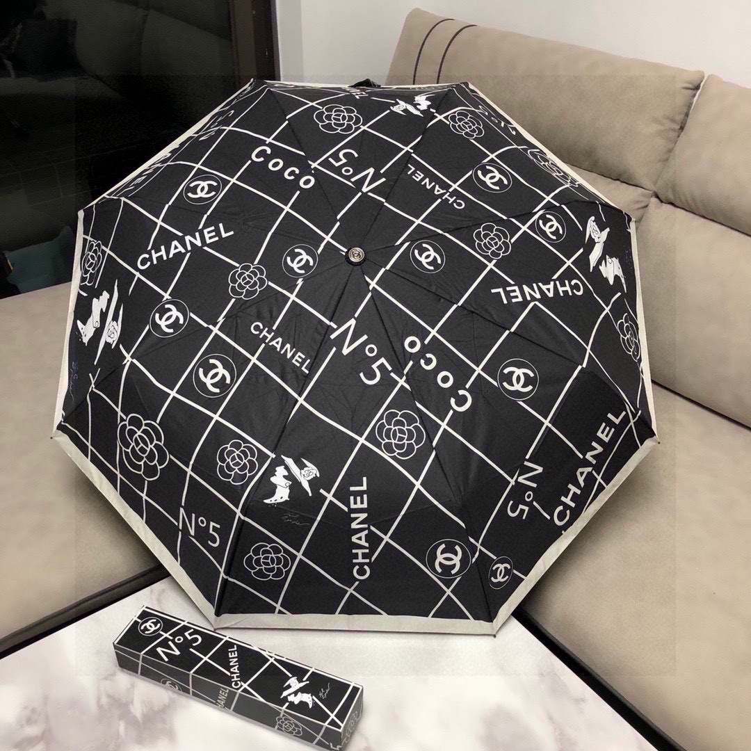 Chanel Umbrella With Logo CC Black