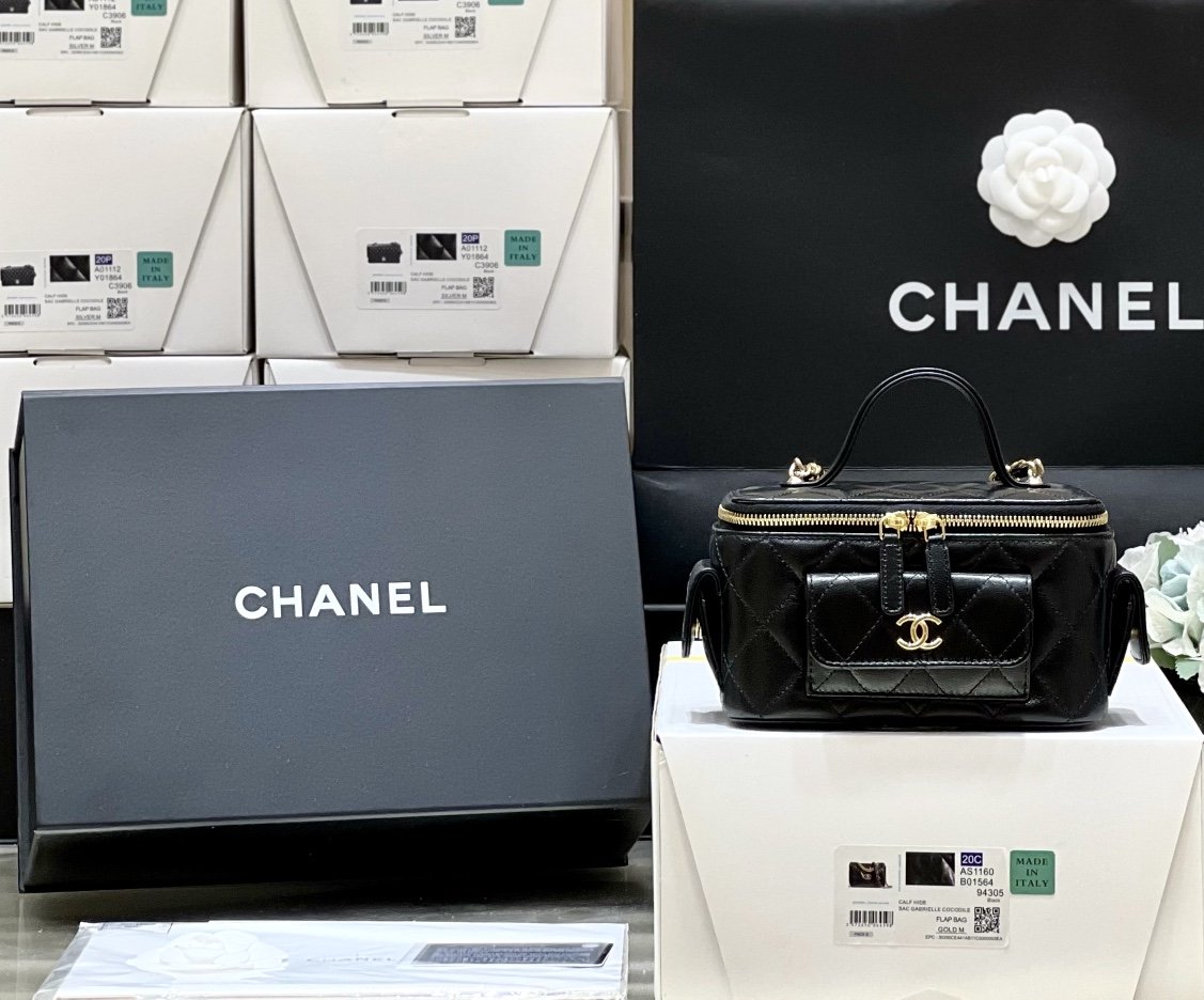 Chanel Vanity Bag With Strap Black For Women, Women’s Bags 6.6in/17cm AP3017 94305