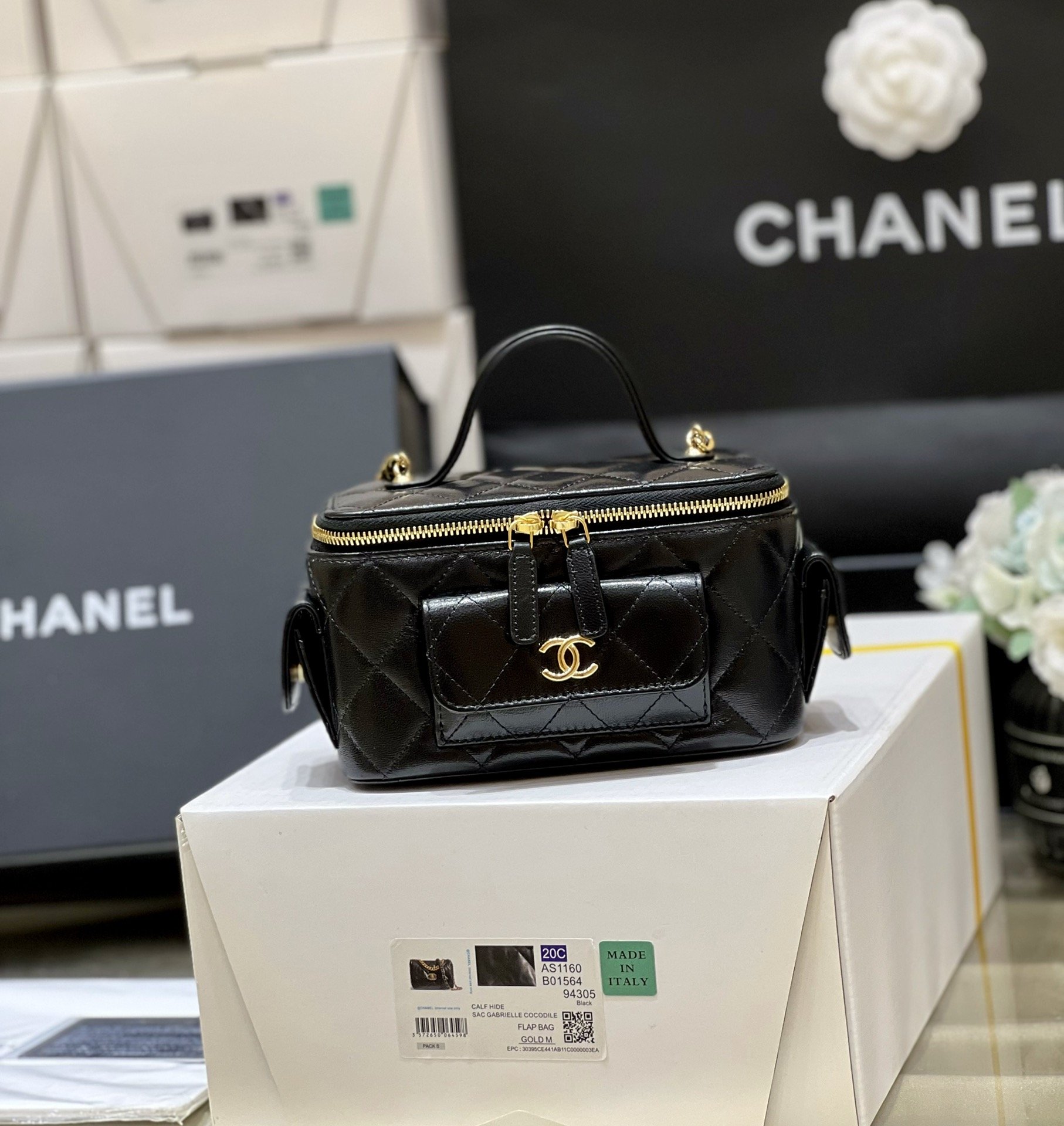 Chanel Vanity Bag With Strap Black For Women, Women’s Bags 6.6in/17cm AP3017 94305