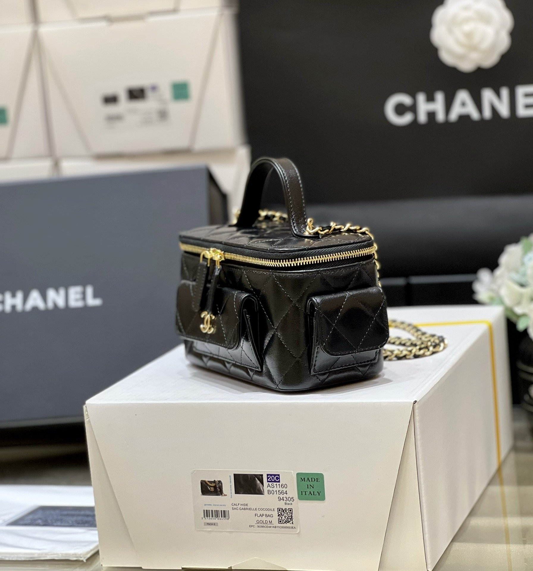 Chanel Vanity Bag With Strap Black For Women, Women’s Bags 6.6in/17cm AP3017 94305