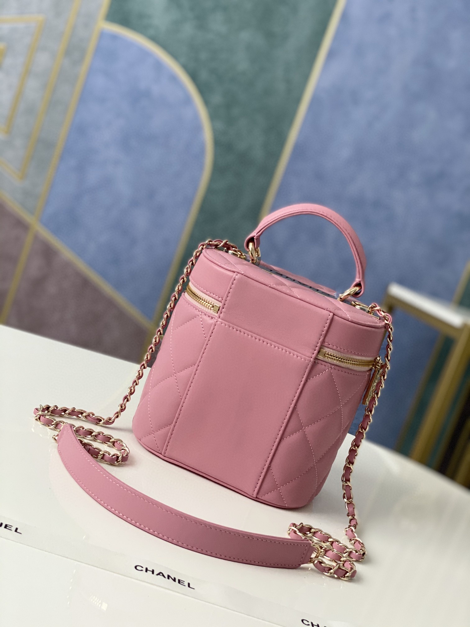Chanel Vanity Case Gold Hardware Pink For Women, Women’s Handbags, Shoulder Bags 9.4in/24cm