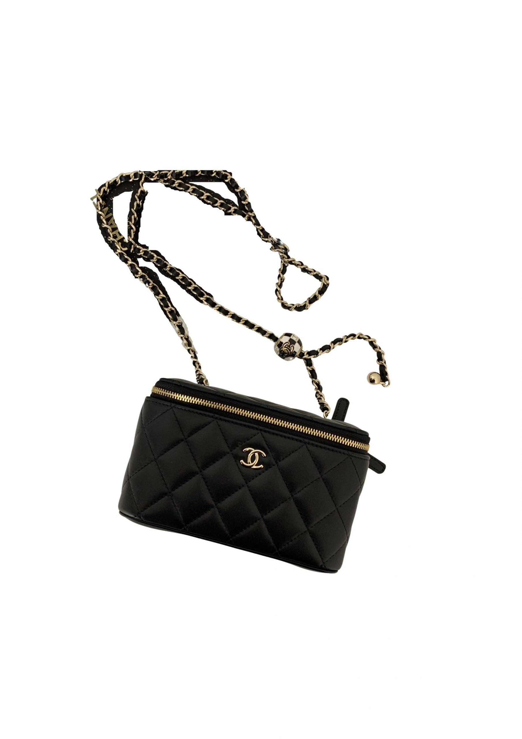 Chanel Vanity With Chain Black For Women 6.6 in / 17 cm