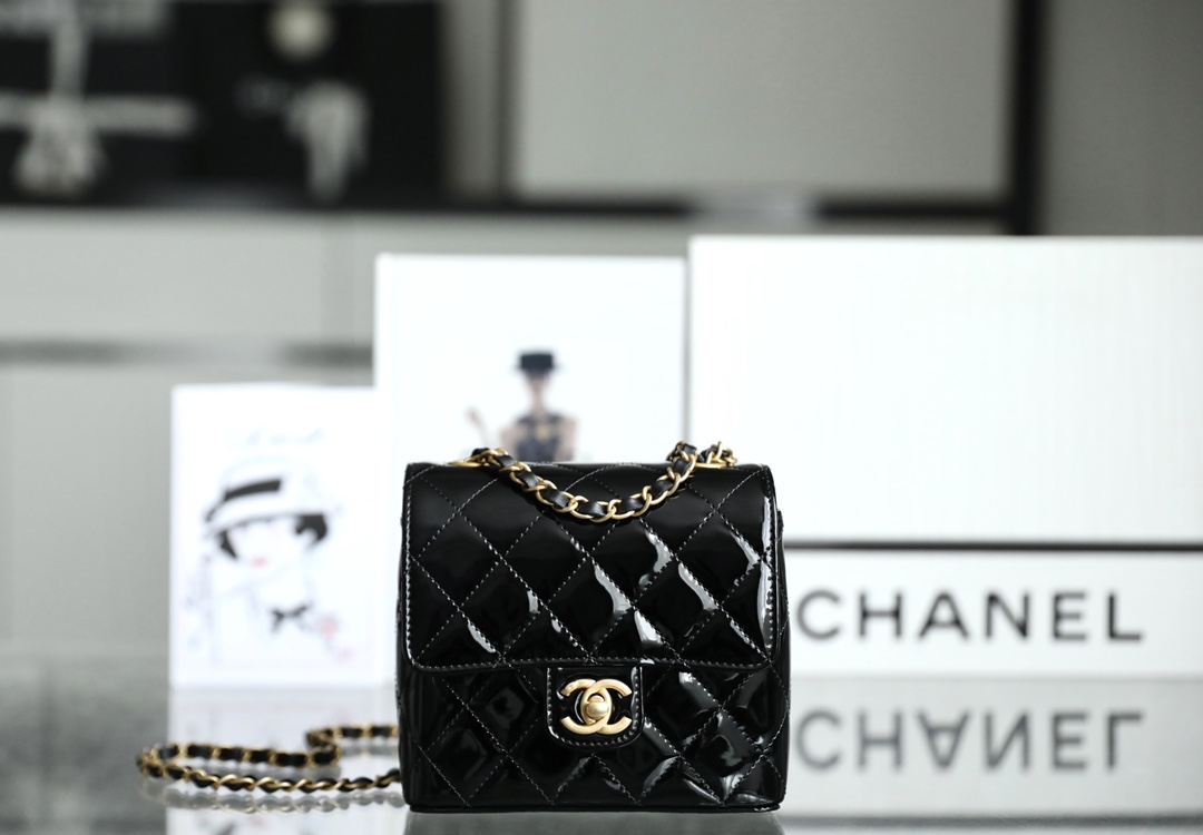 Chanel Very Square Mini Flap Black For Women 6.7in/17cm