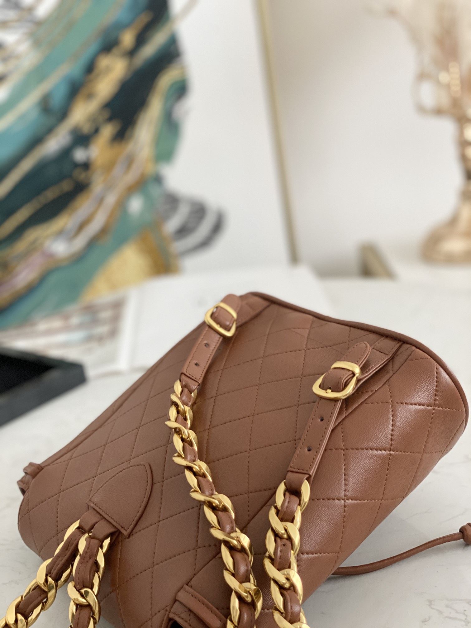 Chanel Vintage Duma Backpack Black/Brown For Women 8.3in / 21cm