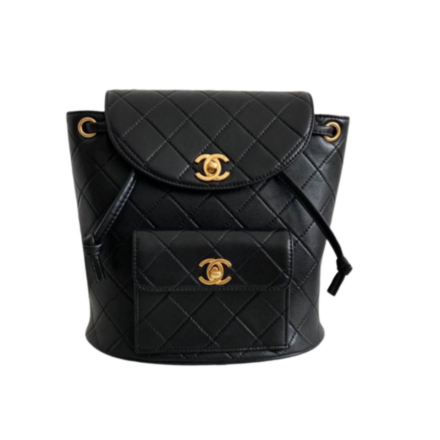 Chanel Vintage Duma Backpack Black/Brown For Women 8.3in / 21cm