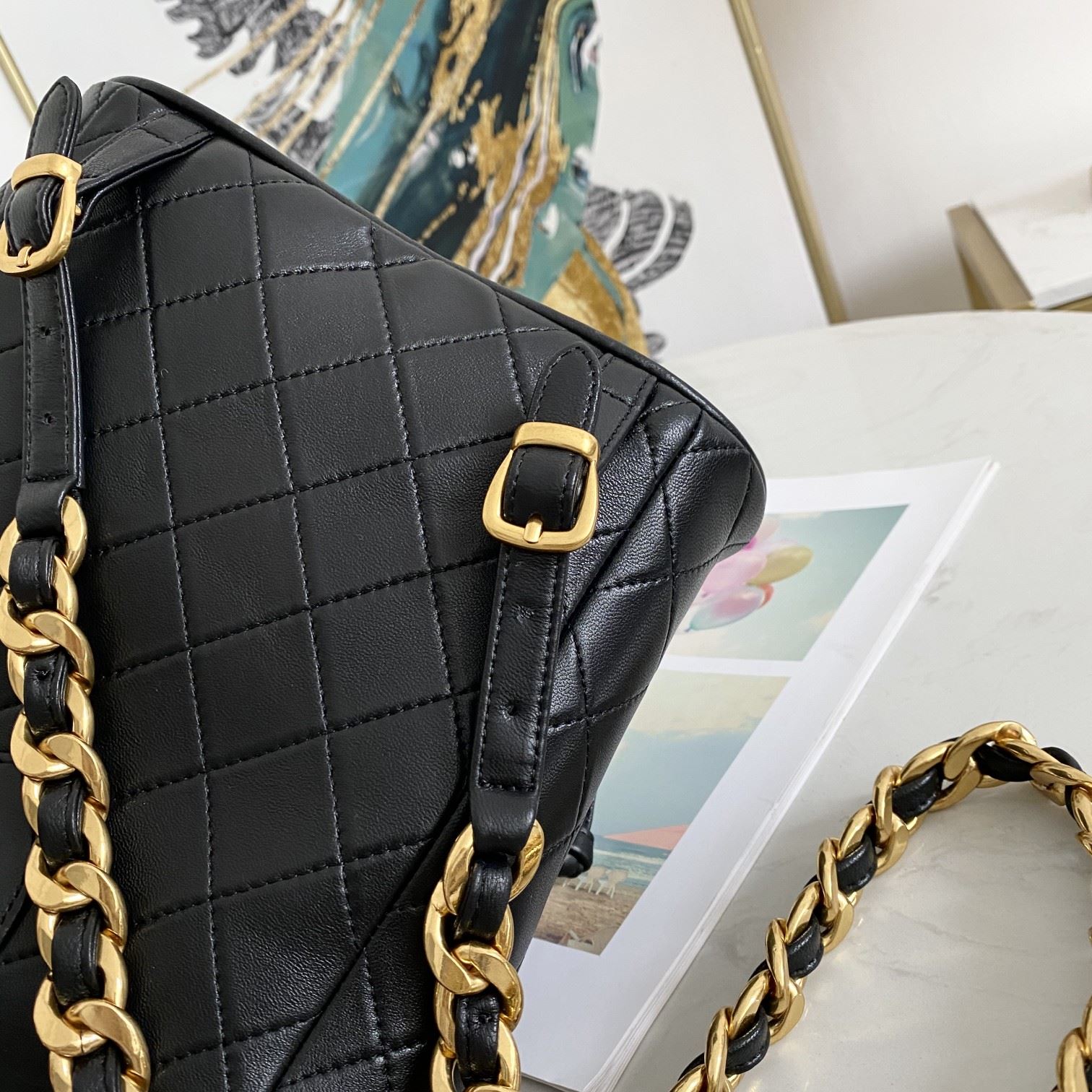 Chanel Vintage Duma Backpack Black/Brown For Women 8.3in / 21cm