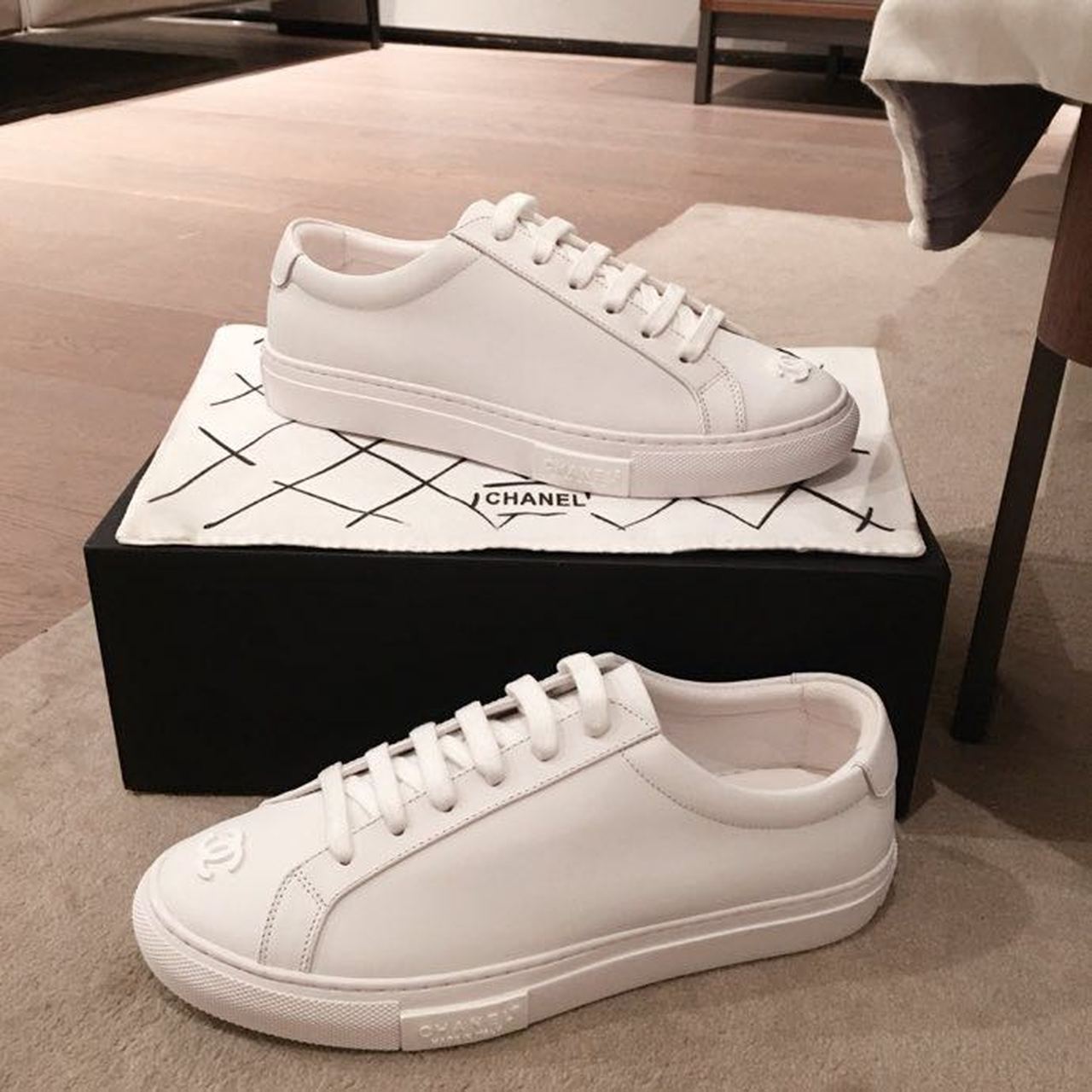 Chanel Vintage Sneakers White For Women, Women’s Shoes