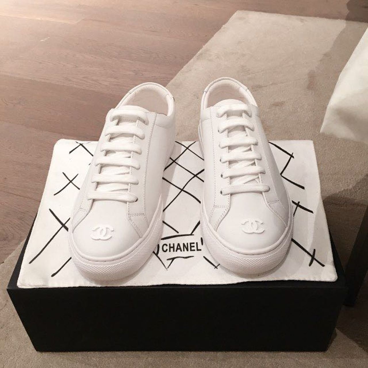 Chanel Vintage Sneakers White For Women, Women’s Shoes