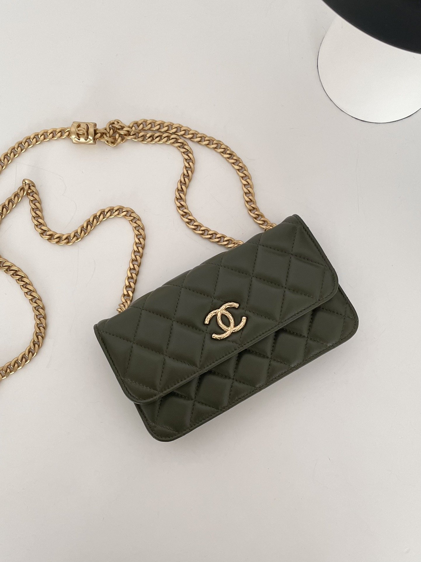 Chanel Wallet With Strap Dark Green For Women, Women’s Bags 6.7in/17cm