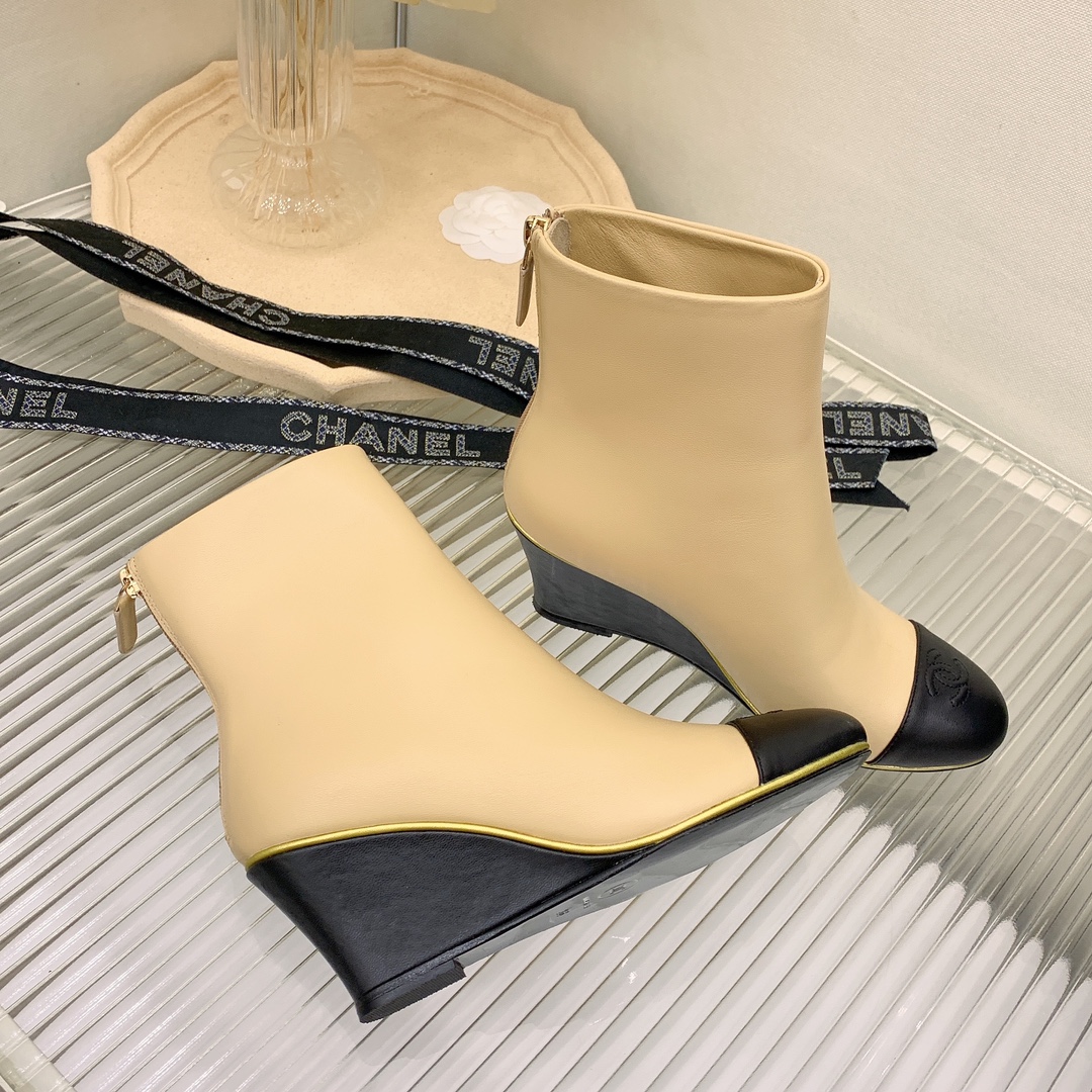 Chanel Women’s Ankle Boots Beige For Women