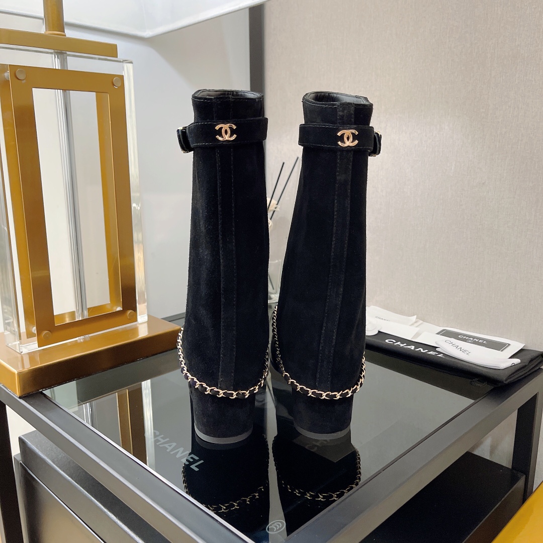 Chanel Women’s Ankle Boots Black For Women 2in/5cm