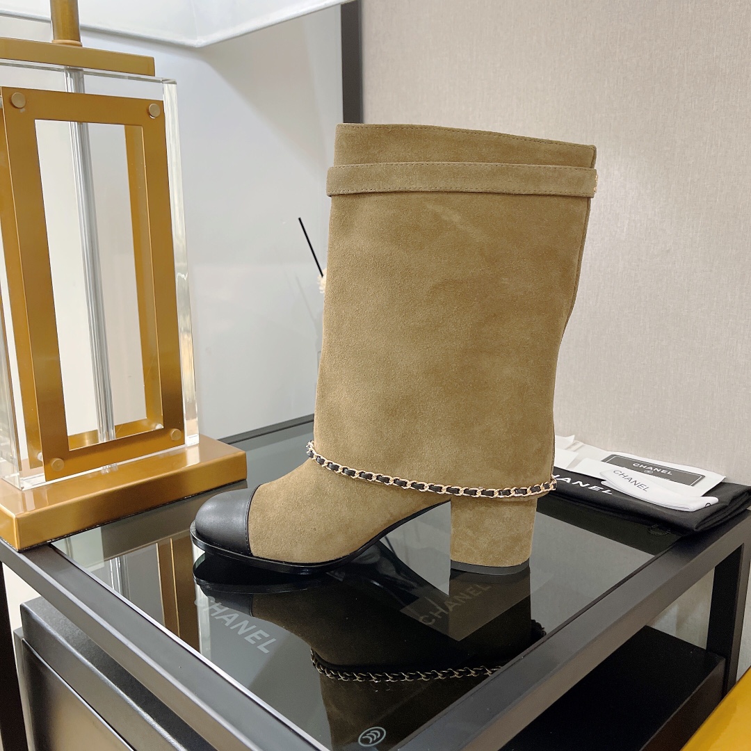 Chanel Women’s Ankle Boots Brown For Women 2in/5cm