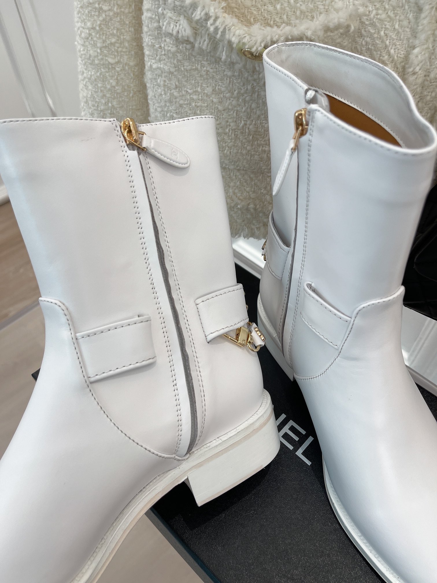 Chanel Women’s Ankle Boots With Decor White For Women 1.5in/ 4cm