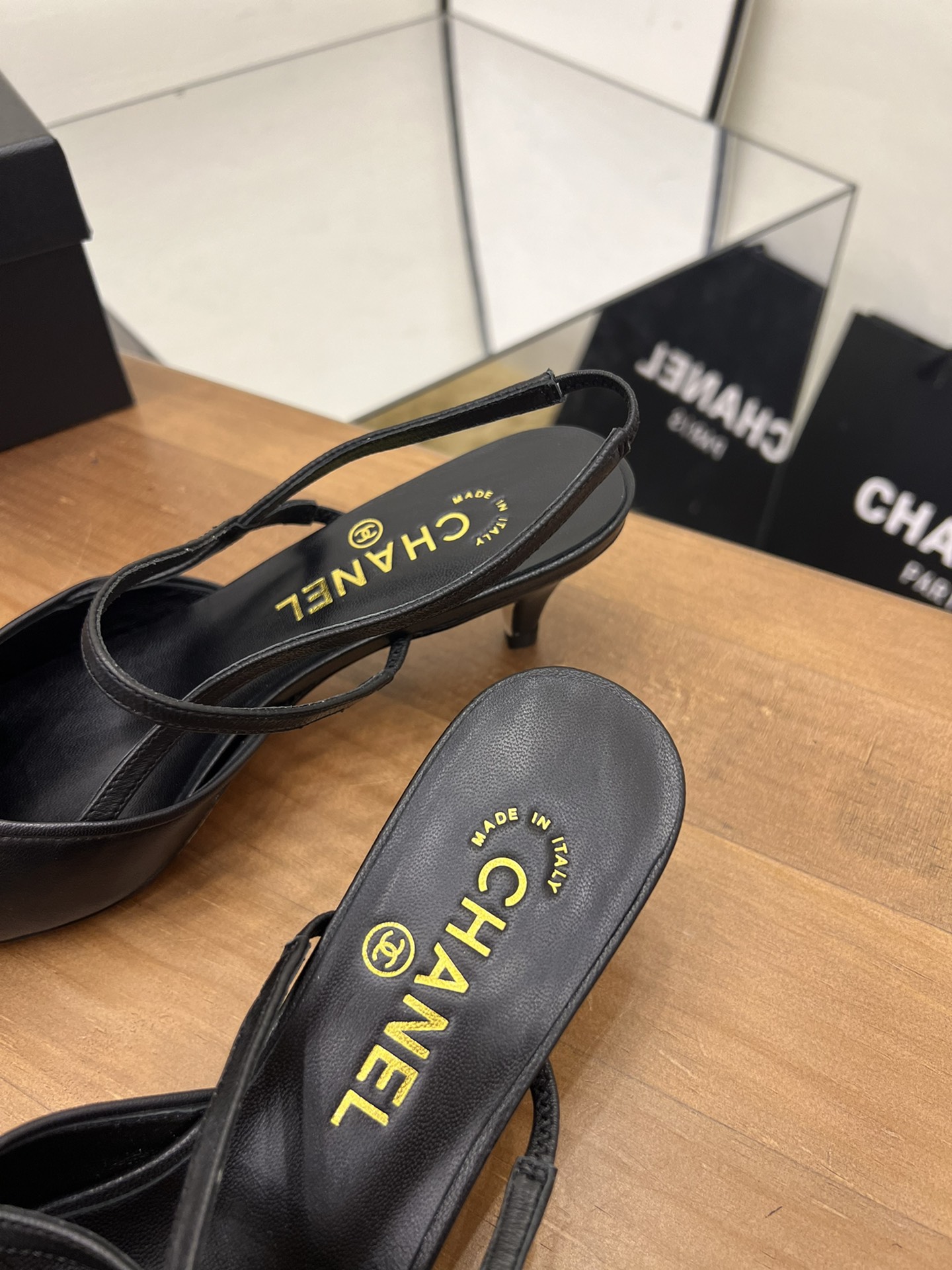 Chanel Women’s Camellia Flower Slingback Black For Women