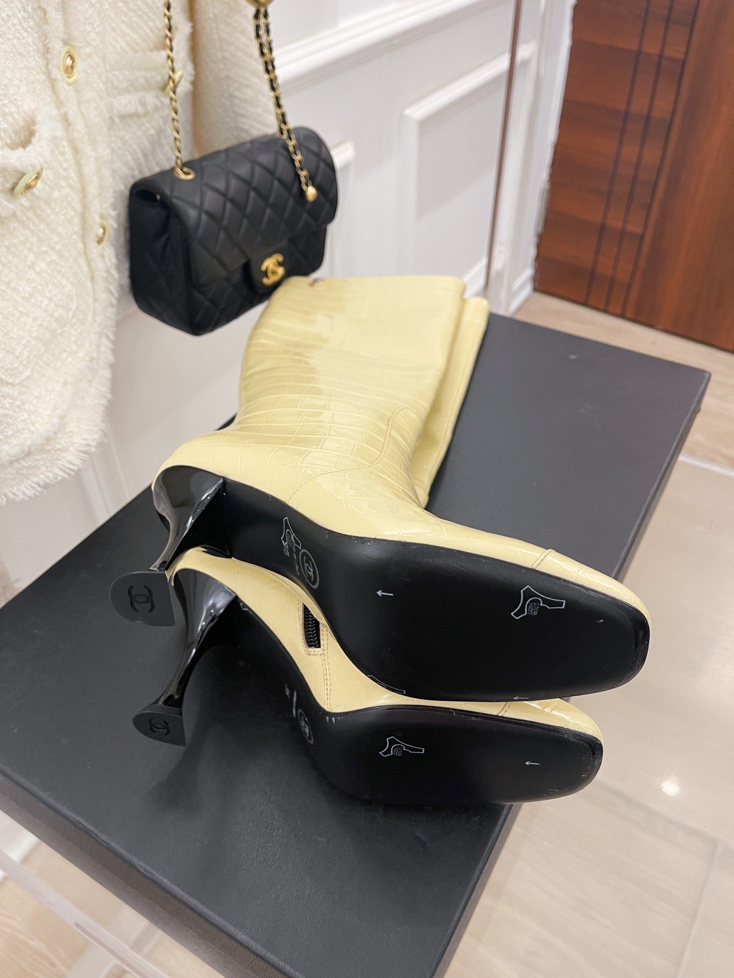 Chanel Women’s High Boot Beige For Women 20.1in/51cm