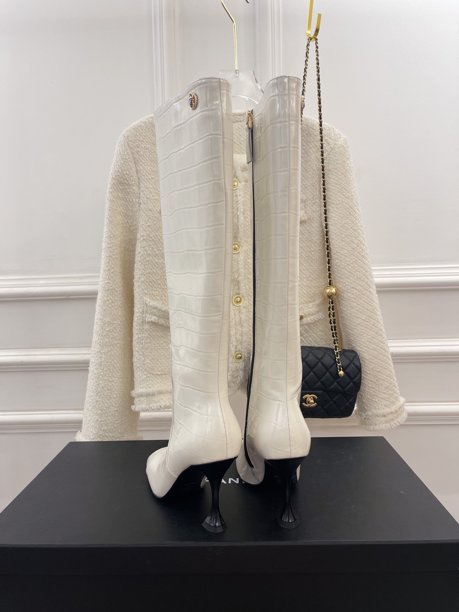 Chanel Women’s High Boot White For Women 20.1in/51cm